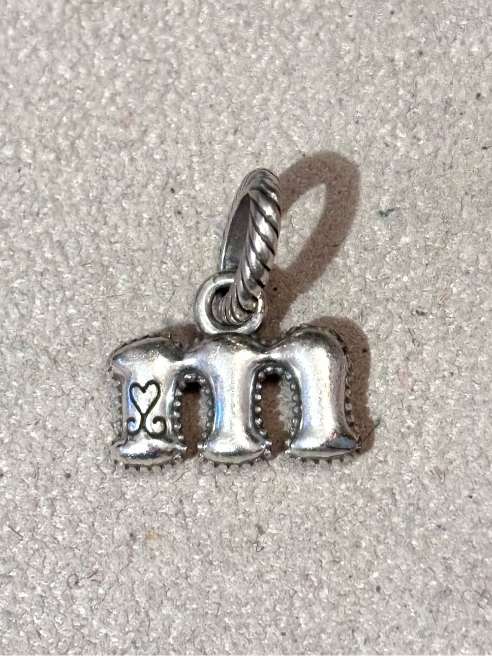 🆕Listing! Brighton Alphabet Collection letter m charm Silver initial Retired